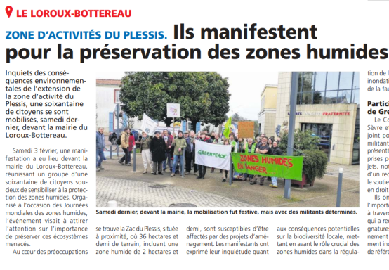 Rassemblement du 3 février 2024 devant la mairie du Loroux-Bottereau